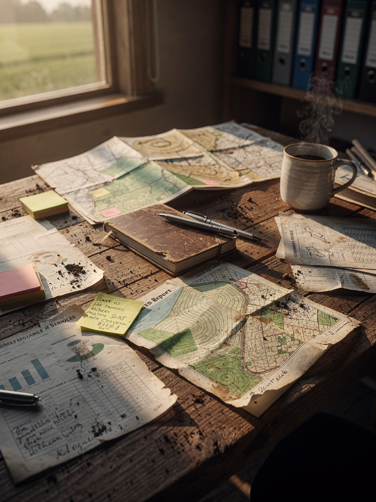 Fragmented farm data — paper maps and documents
