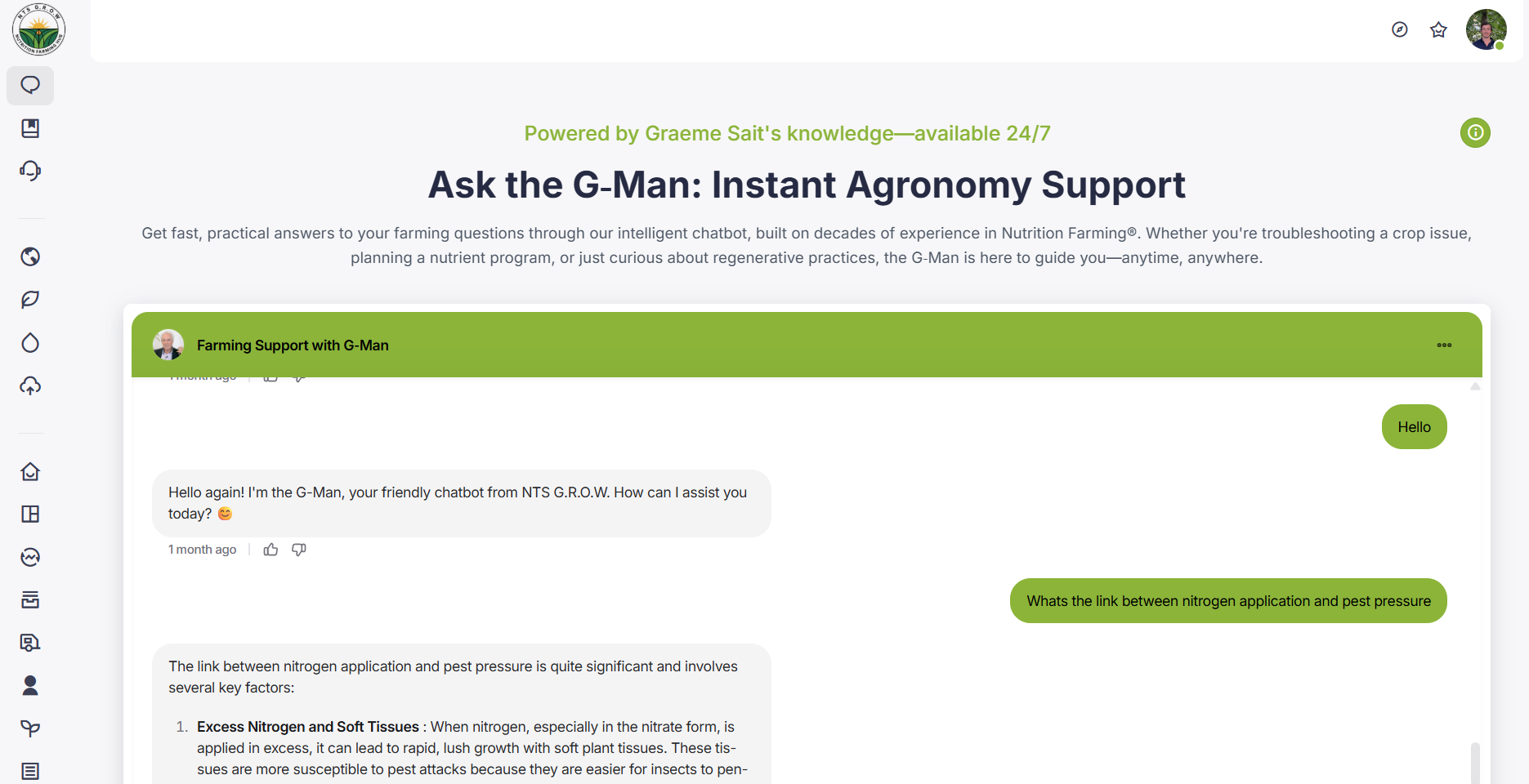 G-Man AI agronomy support